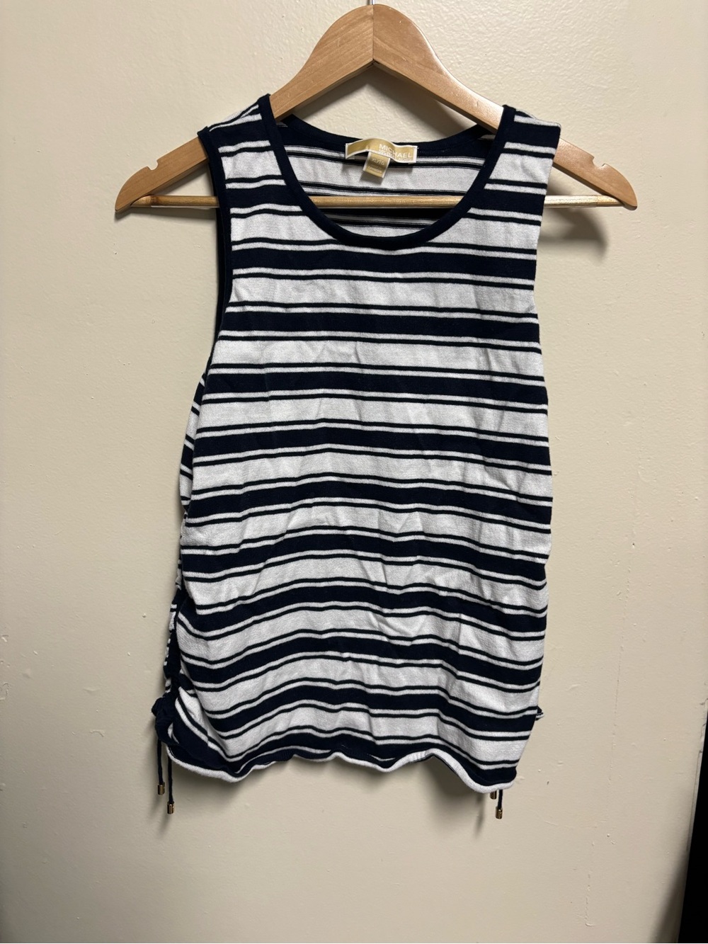 Michael Kors Navy and White Striped Sleeveless Tank
